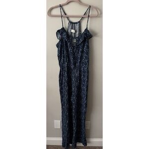 Abercrombie & Fitch Navy Ditzy Floral  Sleeveless Jumpsuit Womens Large NWT New